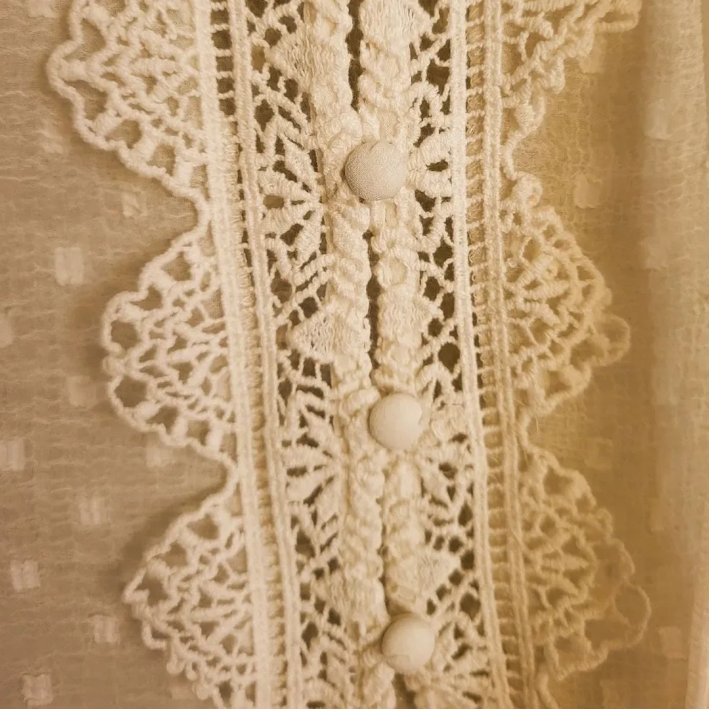 Zara Romantic Lace Tie Blouse